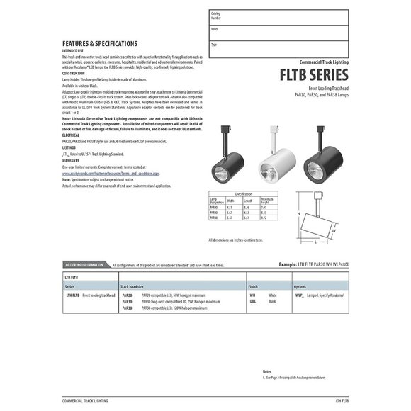 LITHONIA Lighting LTH FLTB Track Light (Pair) - Picture 4 of 5